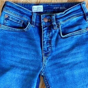 Pilcro Blue Skinny Jeans with Stretch Denim
